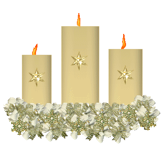 three gold candles